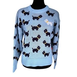 NWT Stranger Things Erica Scottie Dog Blue Sweater, Season 5, XS (0-2) RUNS BIG!